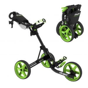 Clicgear golftrolleys nemen ingeklapt weinig ruimte in